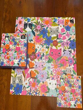 Mudpuppy - Blooming Cats 500 Piece Jigsaw Puzzle Finished Size 20" X 20"